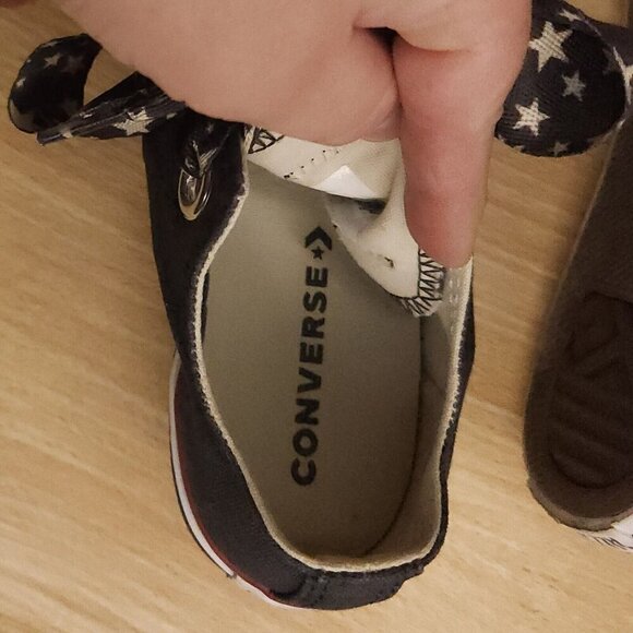 Converse Chuck Taylor Girl's Charcoal Grey Sneaker Ribbon Laces 2 - Picture 6 of 7